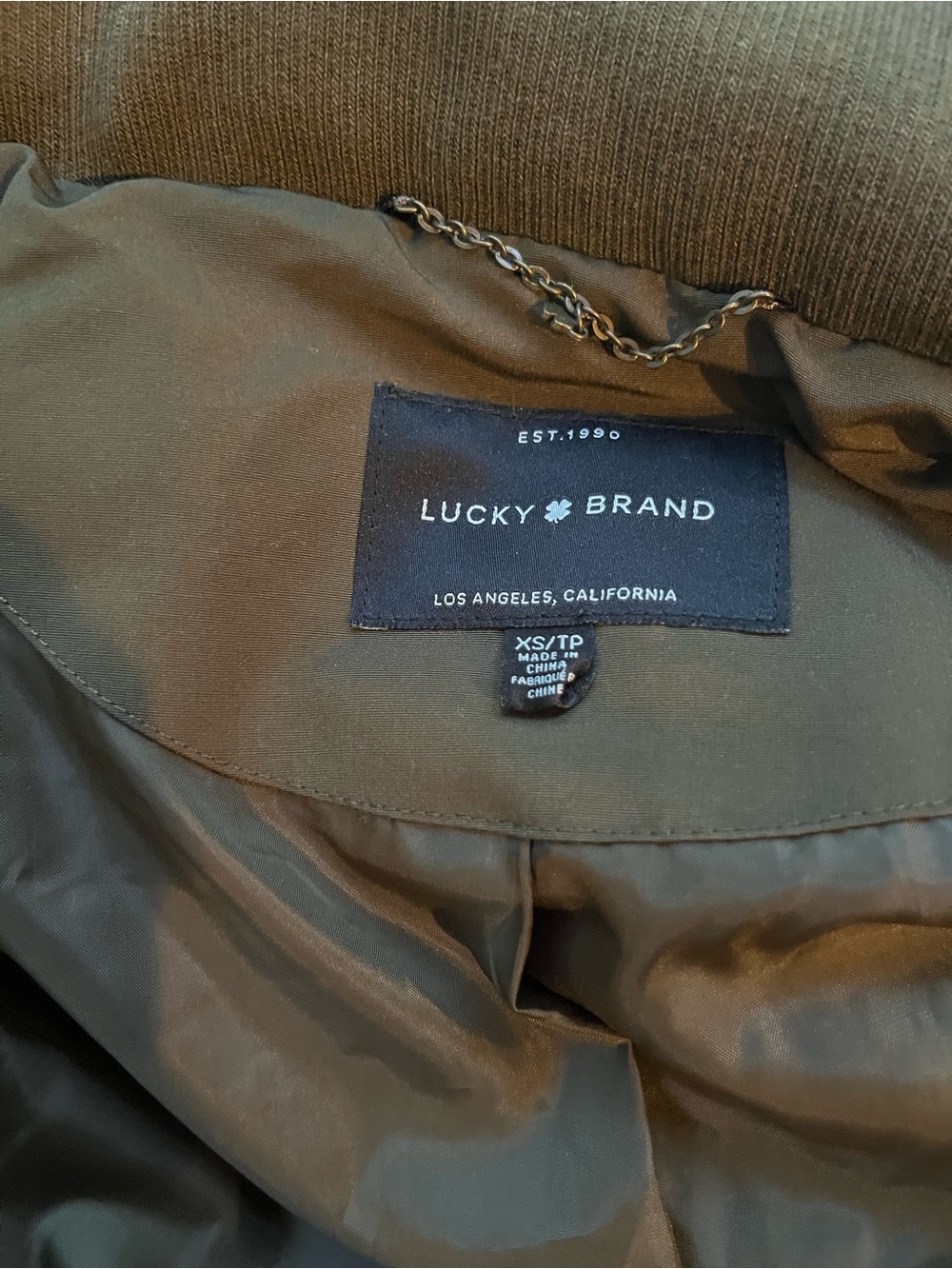 Lucky Brand Olive Quilted Long Puffer Coat - Picture 2 of 6